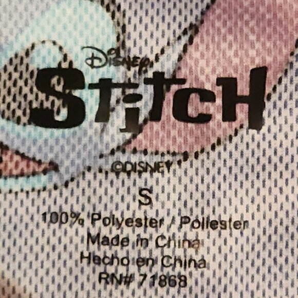 Disney Stitch (Lilo & Stitch) 100% Poly. Button-Up Small Short Sleeve Jersey - Picture 3 of 4